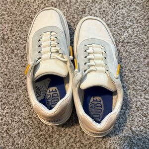 Hey Dude Women's Cream Sneakers with Yellow Details